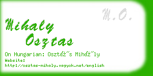 mihaly osztas business card